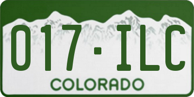 CO license plate 017ILC