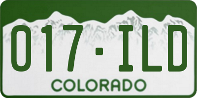 CO license plate 017ILD