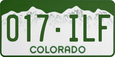 CO license plate 017ILF
