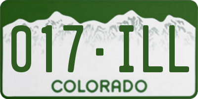 CO license plate 017ILL