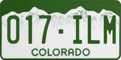 CO license plate 017ILM