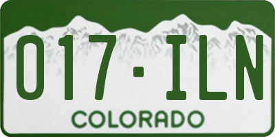 CO license plate 017ILN