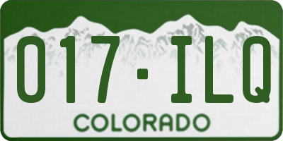 CO license plate 017ILQ