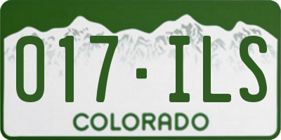 CO license plate 017ILS