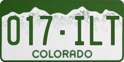 CO license plate 017ILT
