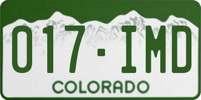 CO license plate 017IMD