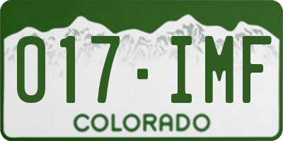 CO license plate 017IMF