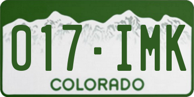 CO license plate 017IMK