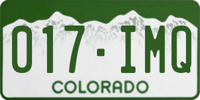CO license plate 017IMQ