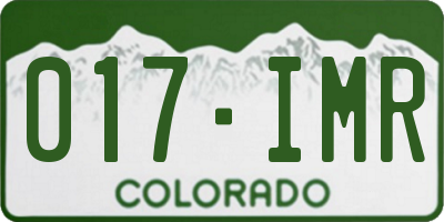 CO license plate 017IMR