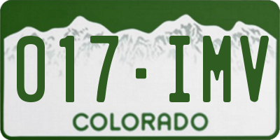 CO license plate 017IMV