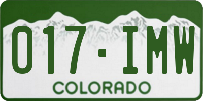 CO license plate 017IMW