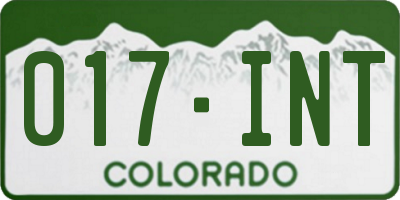 CO license plate 017INT