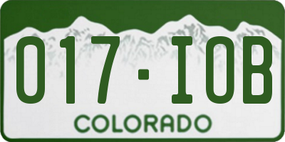 CO license plate 017IOB