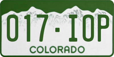 CO license plate 017IOP
