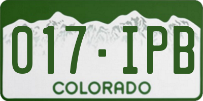 CO license plate 017IPB