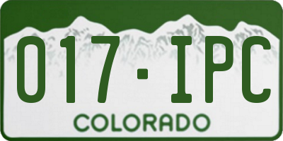 CO license plate 017IPC