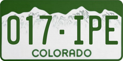 CO license plate 017IPE