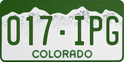 CO license plate 017IPG