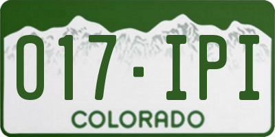 CO license plate 017IPI