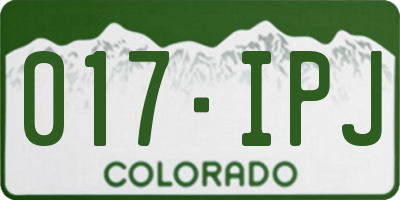 CO license plate 017IPJ