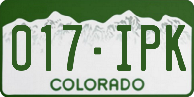 CO license plate 017IPK