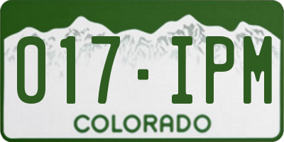 CO license plate 017IPM
