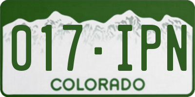 CO license plate 017IPN