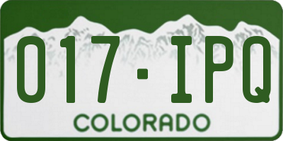 CO license plate 017IPQ