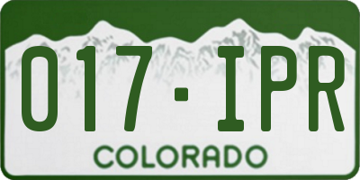CO license plate 017IPR