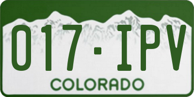 CO license plate 017IPV