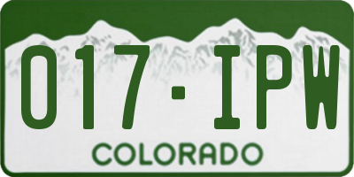 CO license plate 017IPW