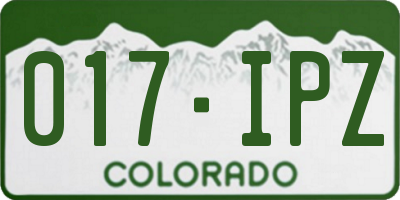 CO license plate 017IPZ