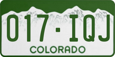 CO license plate 017IQJ