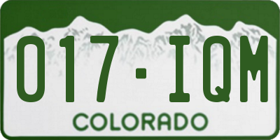 CO license plate 017IQM