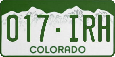 CO license plate 017IRH