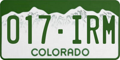 CO license plate 017IRM
