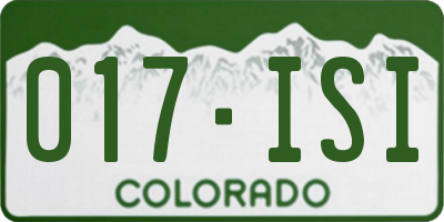 CO license plate 017ISI