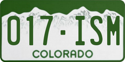 CO license plate 017ISM