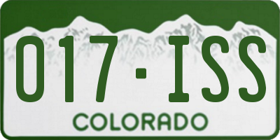 CO license plate 017ISS