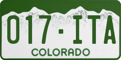 CO license plate 017ITA