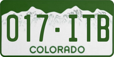 CO license plate 017ITB