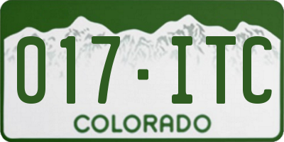 CO license plate 017ITC