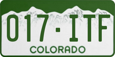 CO license plate 017ITF