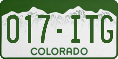 CO license plate 017ITG