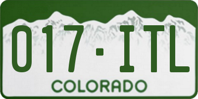 CO license plate 017ITL