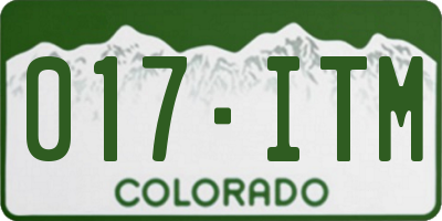 CO license plate 017ITM