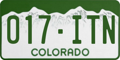 CO license plate 017ITN