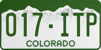 CO license plate 017ITP