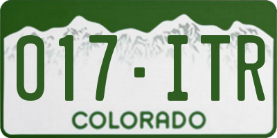 CO license plate 017ITR